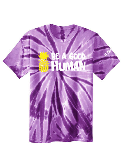 Be A Good Human Cartoon Youth Tie Dye Tee