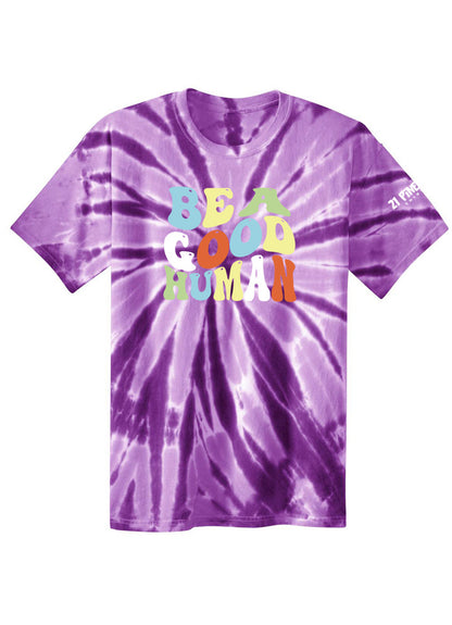 Be A Good Human Groovy Youth Tie Dye Tee