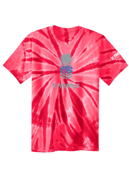 21 Pineapples Blue Stripe Youth Tie Dye Tee