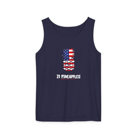 21 Pineapples American Flag Men's Tank Top