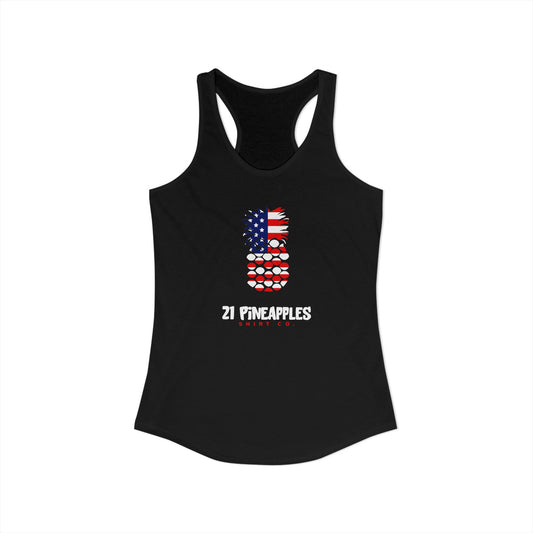 21 Pineapples American Flag Women's Tank Top
