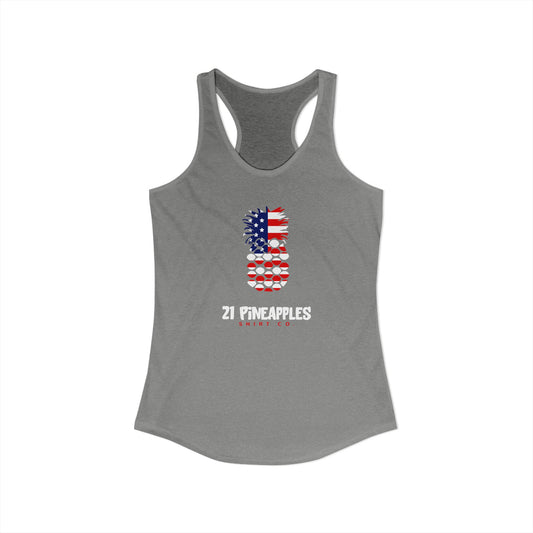 21 Pineapples American Flag Women's Tank Top