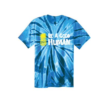 Be A Good Human Cartoon Tie Dye Tee