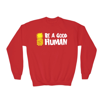 Be A Good Human Cartoon YOUTH Crewneck