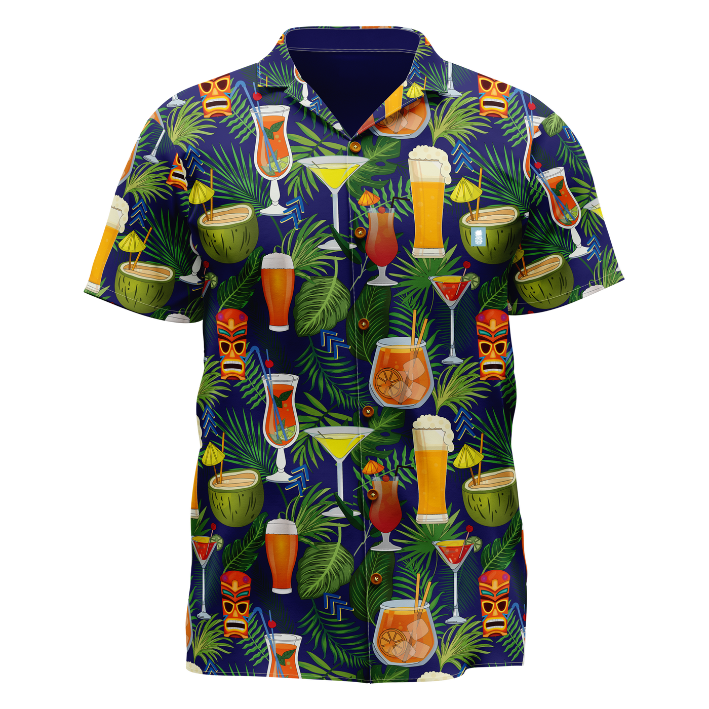 *Pre-Order* 21 Pineapples "Martini & Beer Glass" Button Up