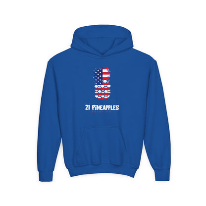 21 Pineapples American Flag YOUTH HOODIE