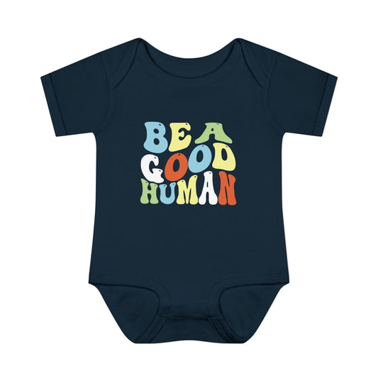 Be A Good Human Groovy Onesie