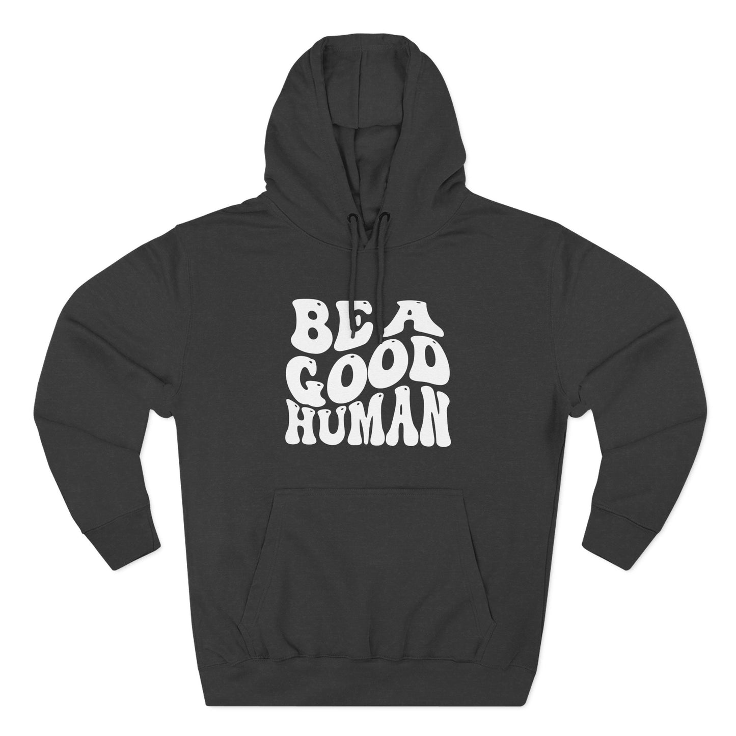 Be A Good Human Groovy White Hoodie