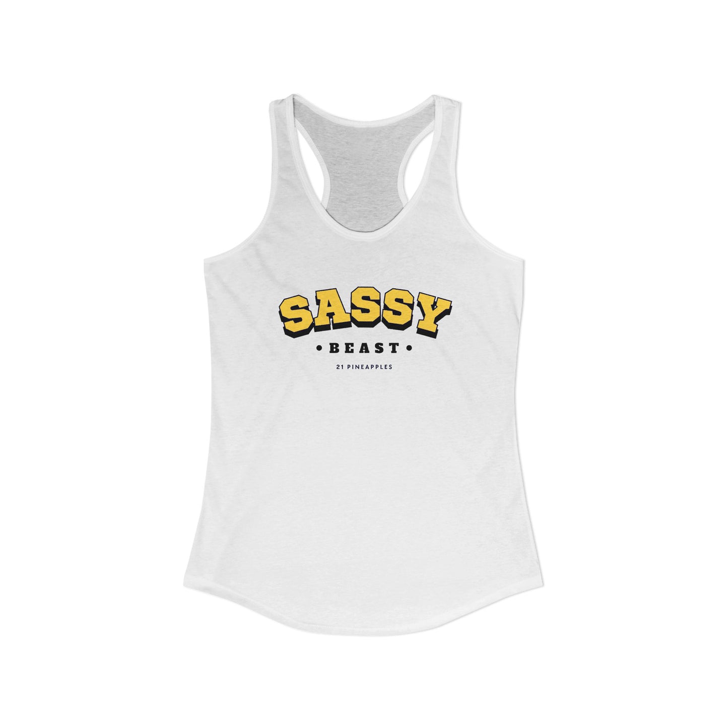 Sassy Beast Varsity Yellow Women's Tank Top