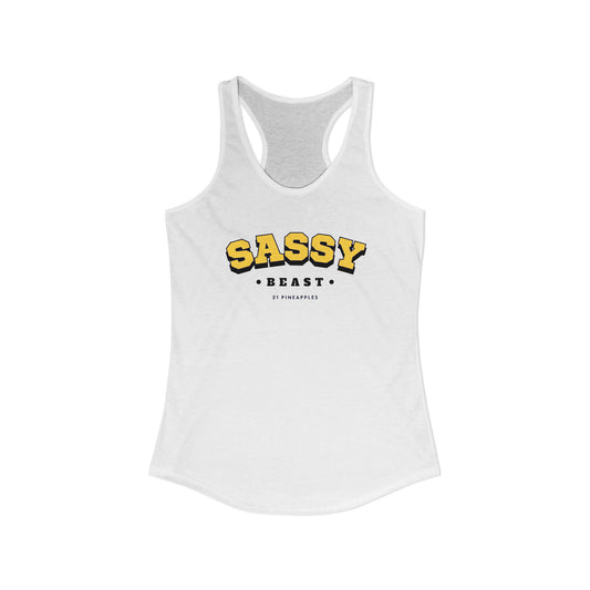 Sassy Beast Varsity Yellow Women's Tank Top