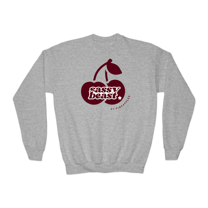 Sassy Cherries Red YOUTH Crewneck