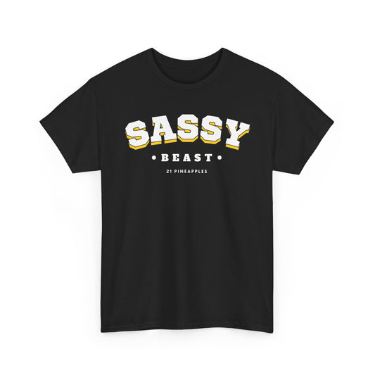 Sassy Varsity White Tee