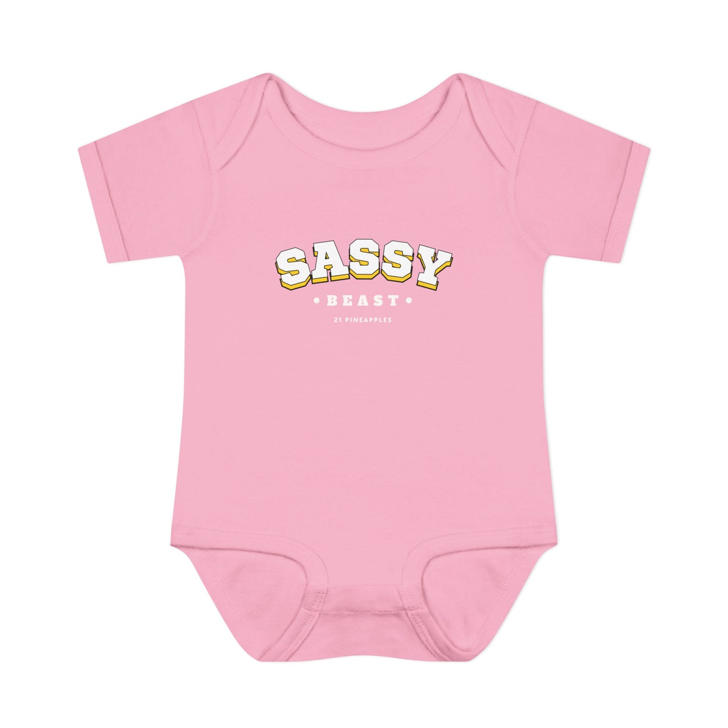 Sassy Beast Varsity White Onesie