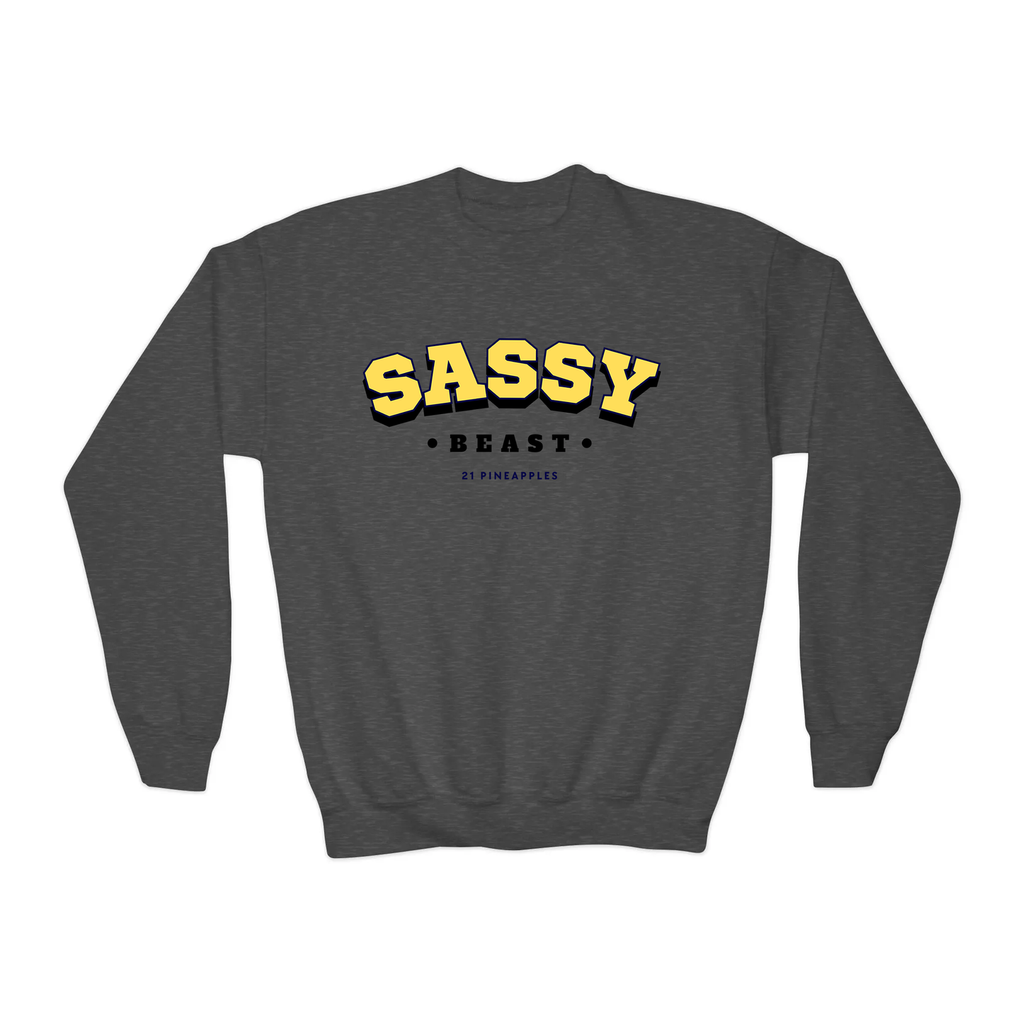 Sassy Varsity Yellow YOUTH Crewneck
