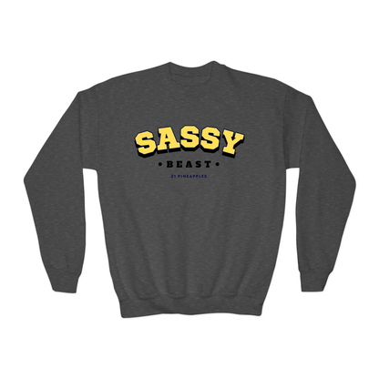 Sassy Varsity Yellow YOUTH Crewneck