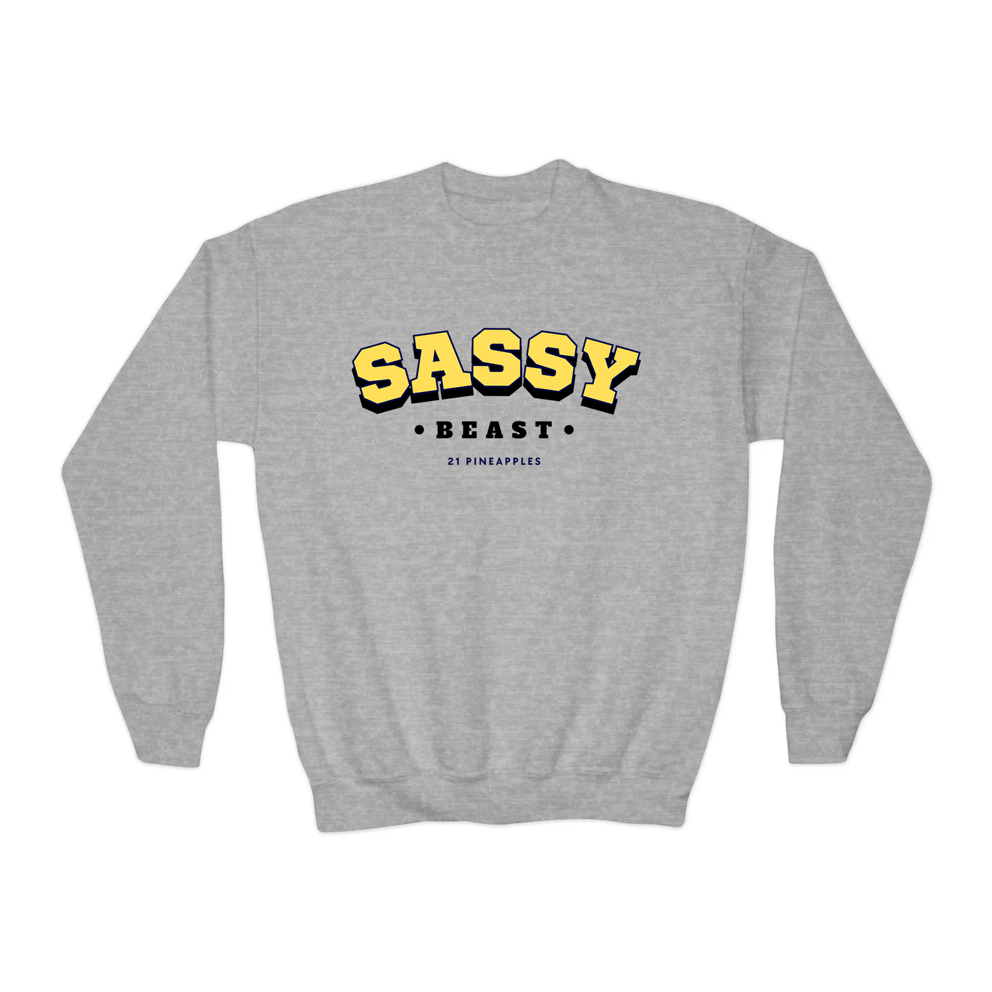 Sassy Varsity Yellow YOUTH Crewneck