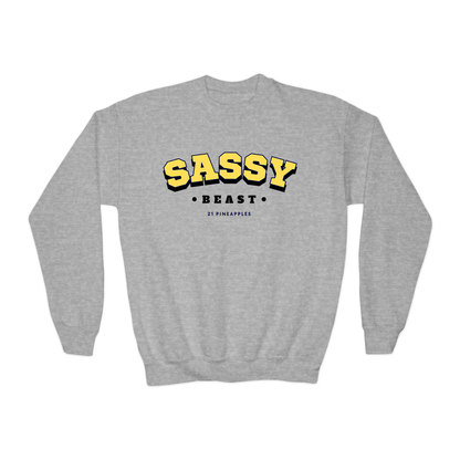 Sassy Varsity Yellow YOUTH Crewneck
