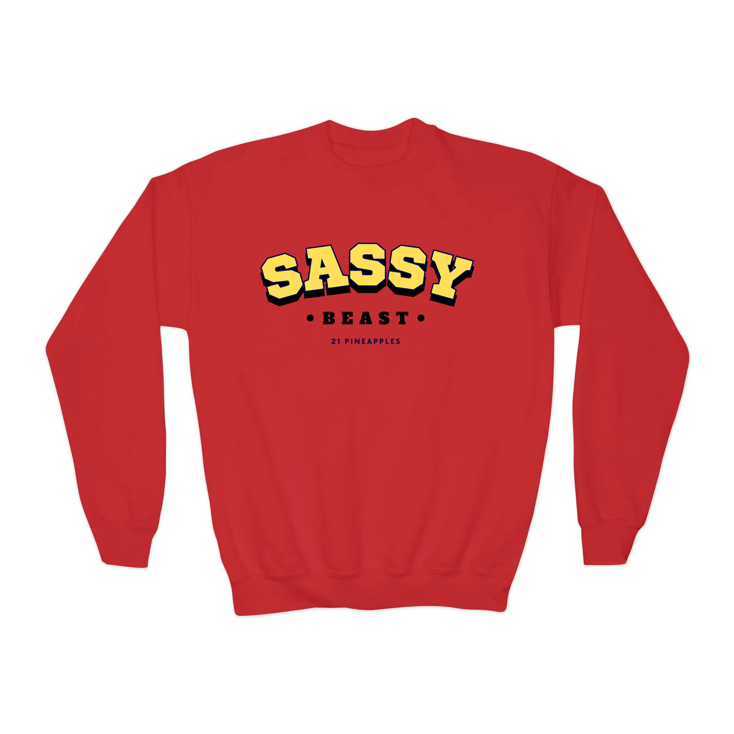 Sassy Varsity Yellow YOUTH Crewneck
