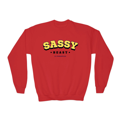 Sassy Varsity Yellow YOUTH Crewneck