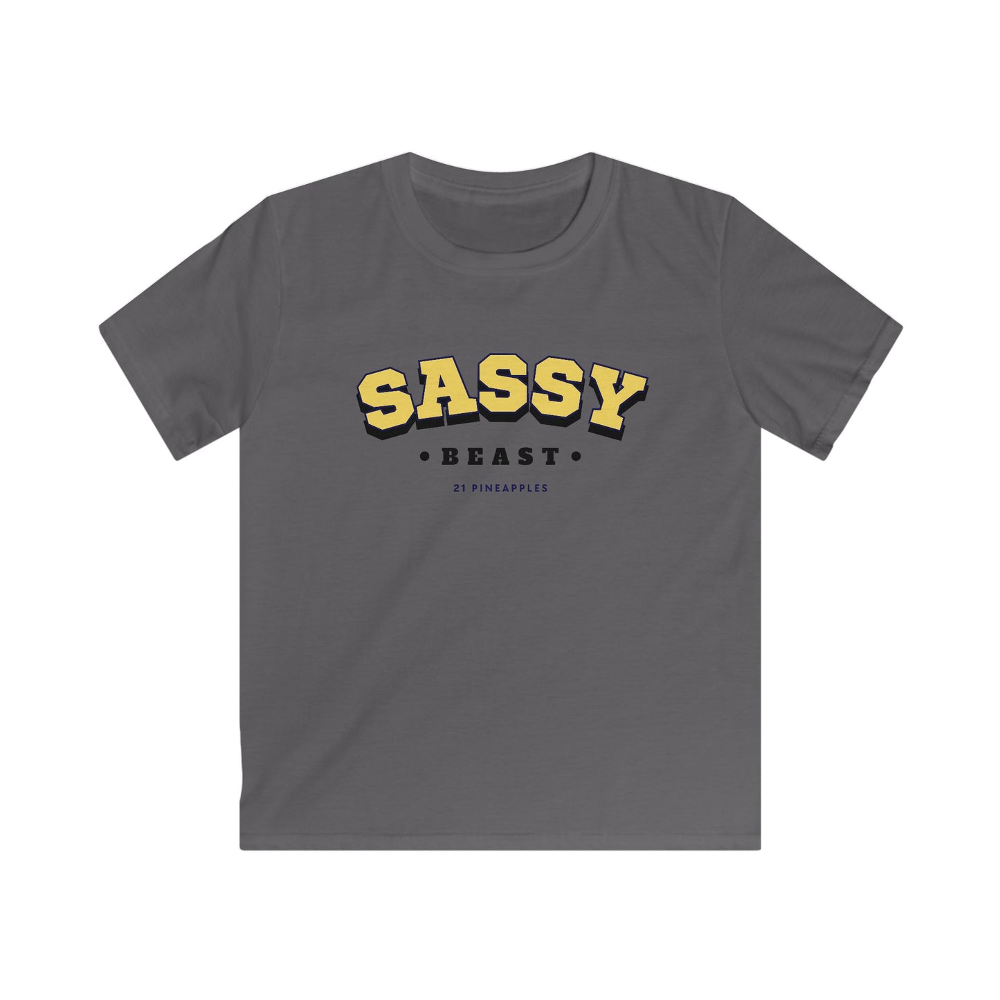 Sassy Beast Varsity Yellow YOUTH Tee