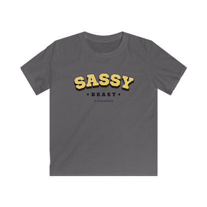 Sassy Beast Varsity Yellow YOUTH Tee