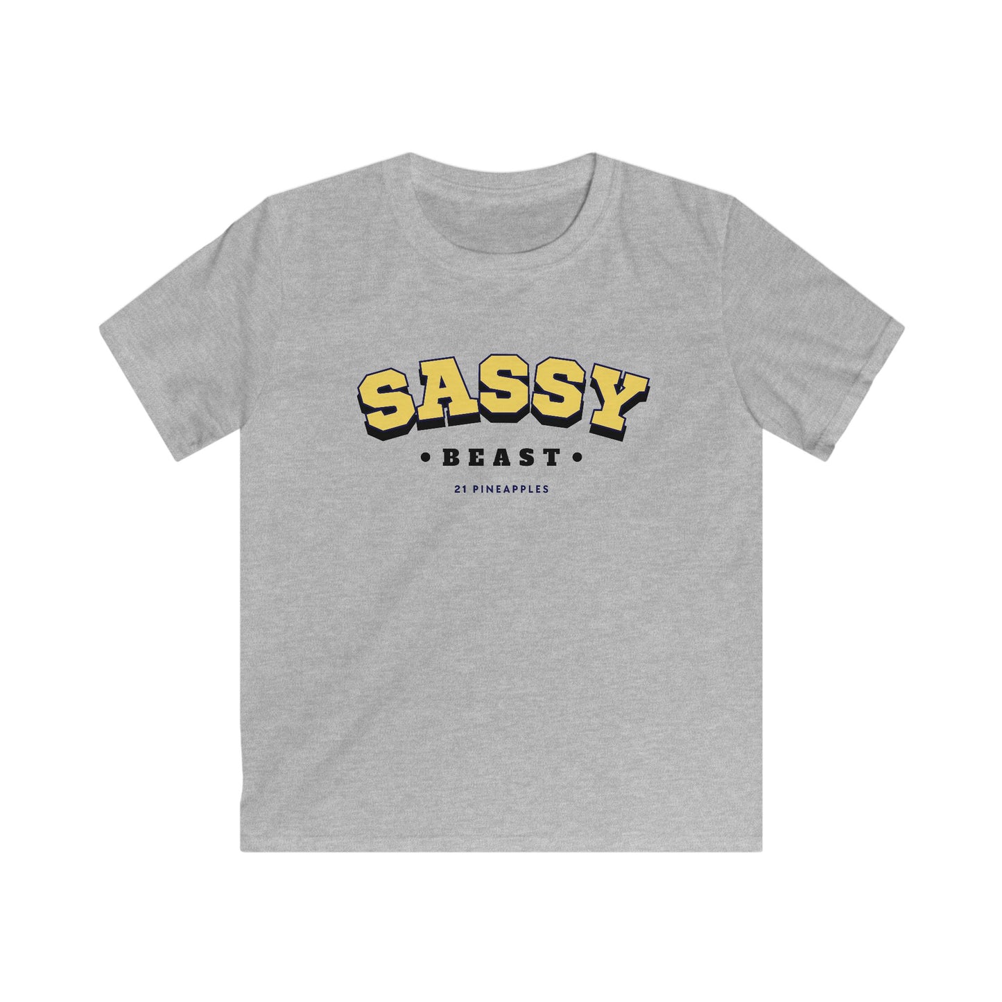 Sassy Beast Varsity Yellow YOUTH Tee