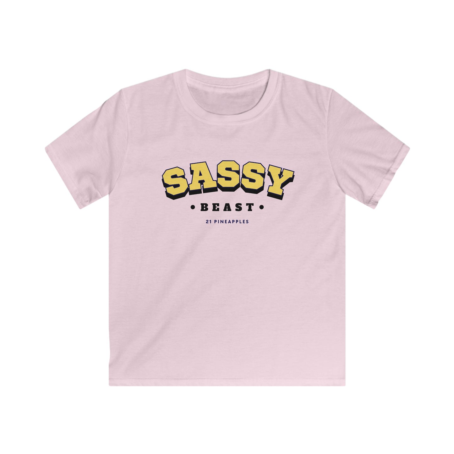 Sassy Beast Varsity Yellow YOUTH Tee