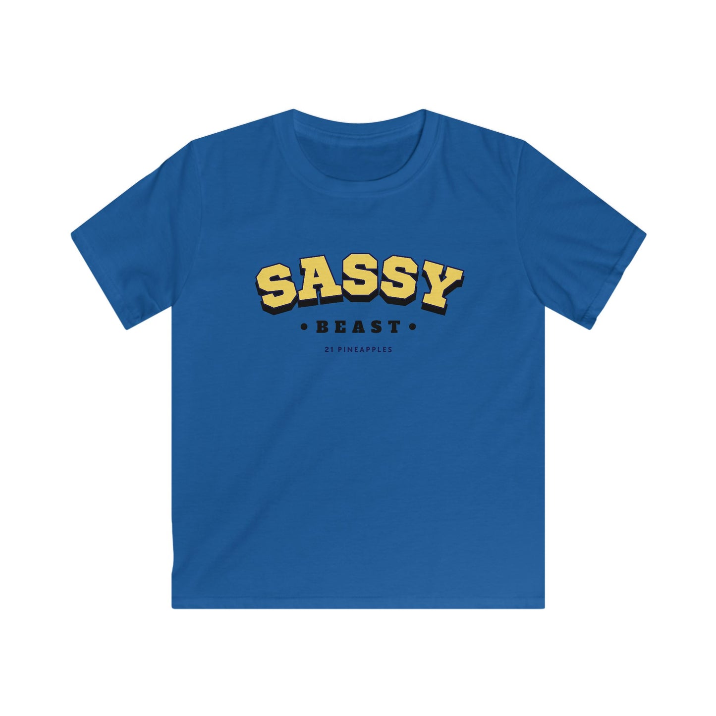 Sassy Beast Varsity Yellow YOUTH Tee