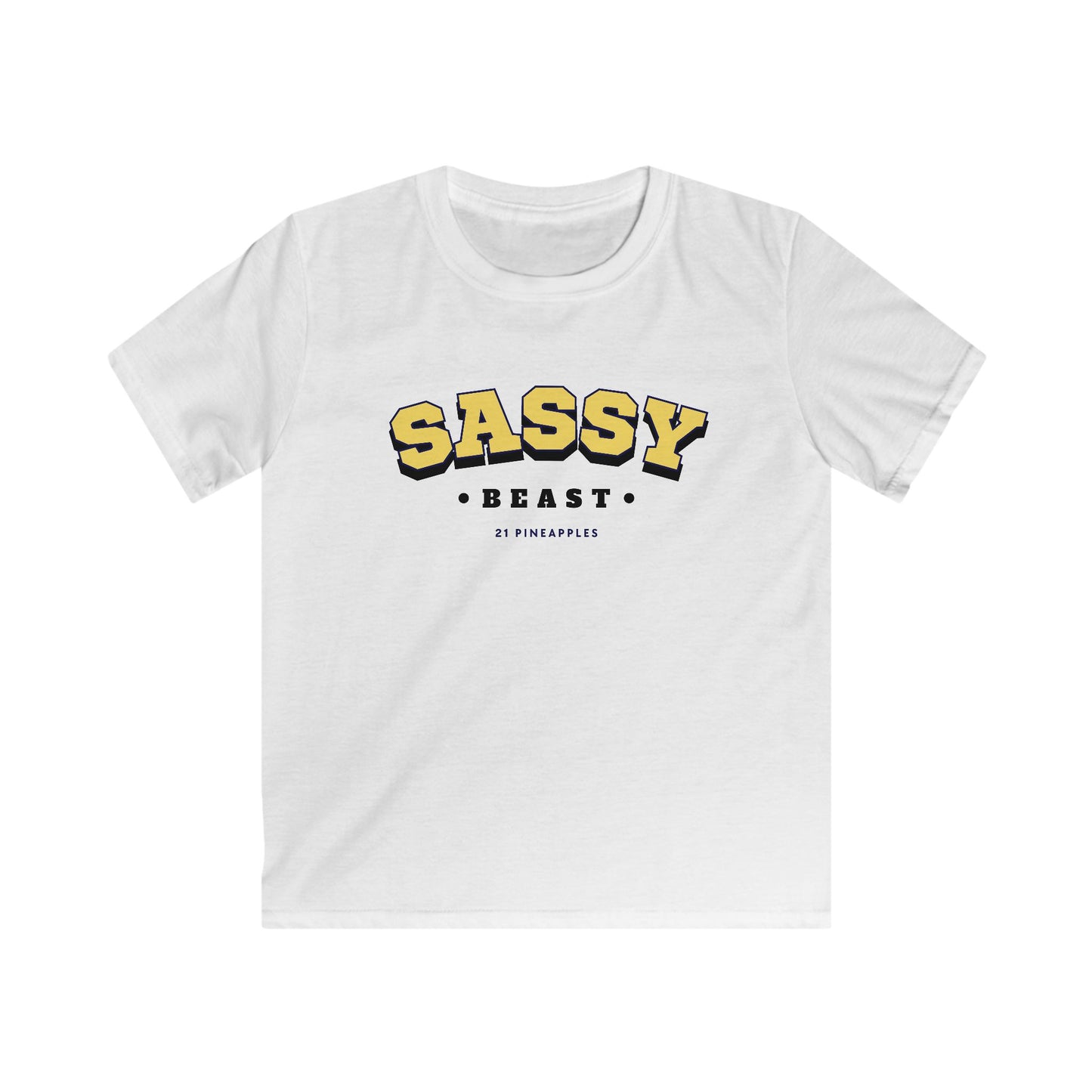 Sassy Beast Varsity Yellow YOUTH Tee