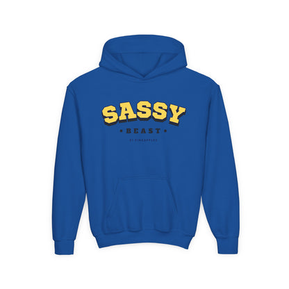 Sassy Beast Varsity Yellow YOUTH HOODIE