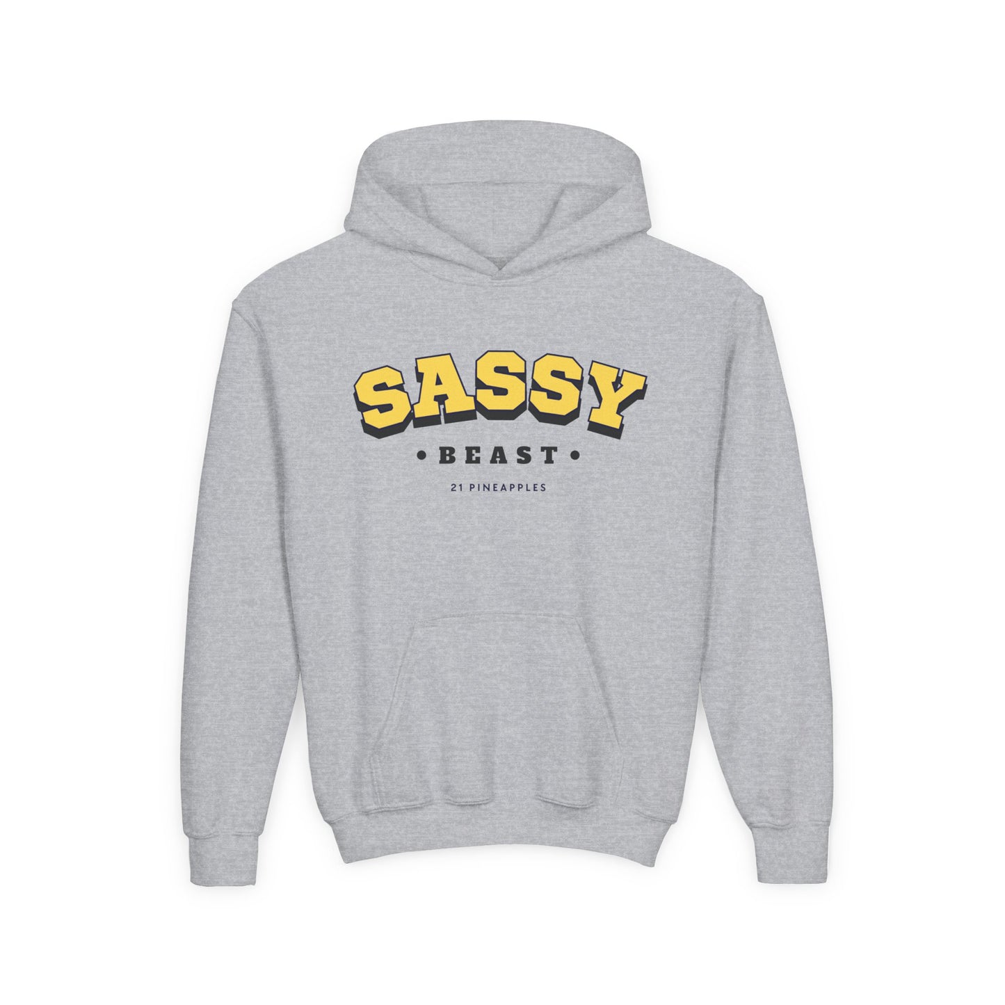 Sassy Beast Varsity Yellow YOUTH HOODIE