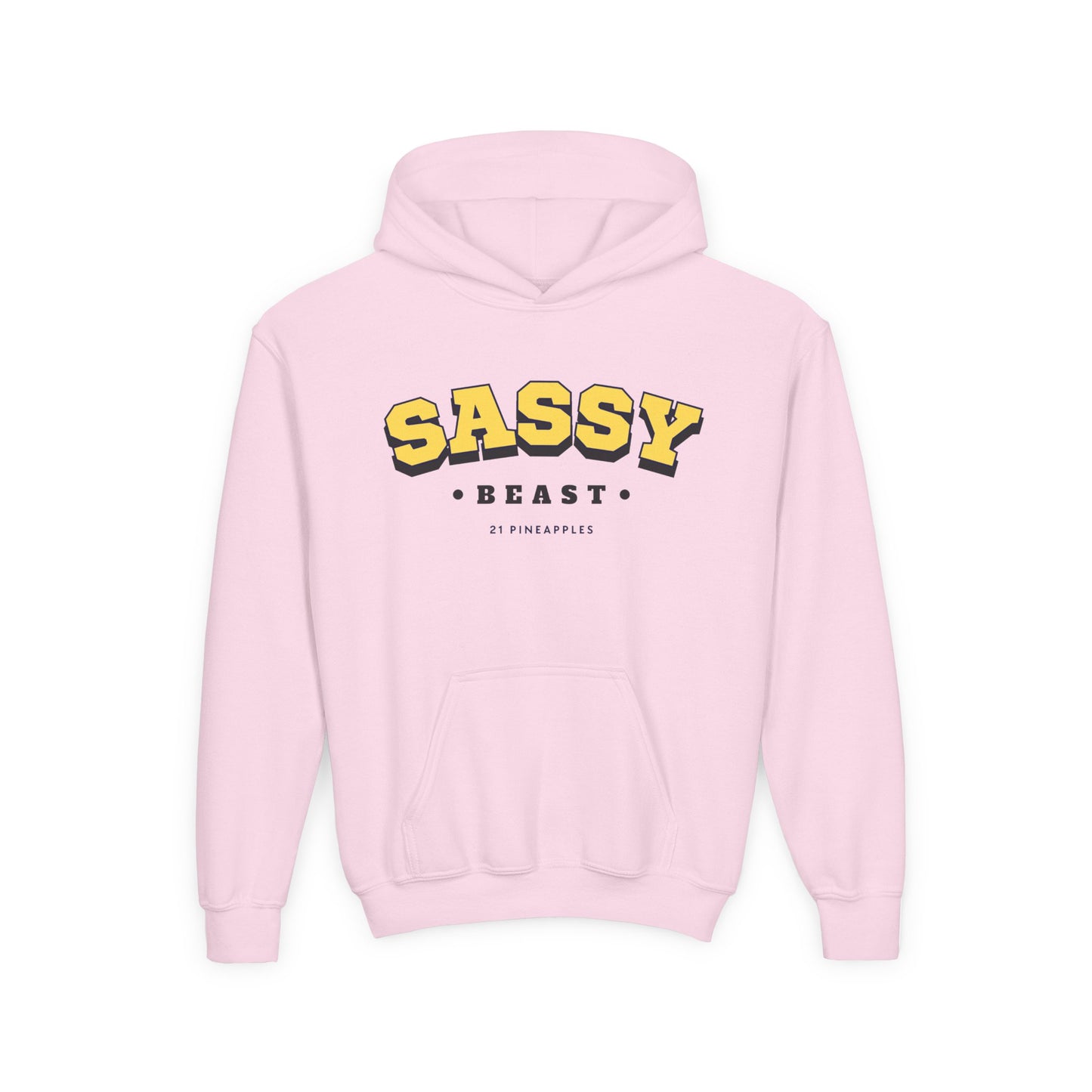 Sassy Beast Varsity Yellow YOUTH HOODIE