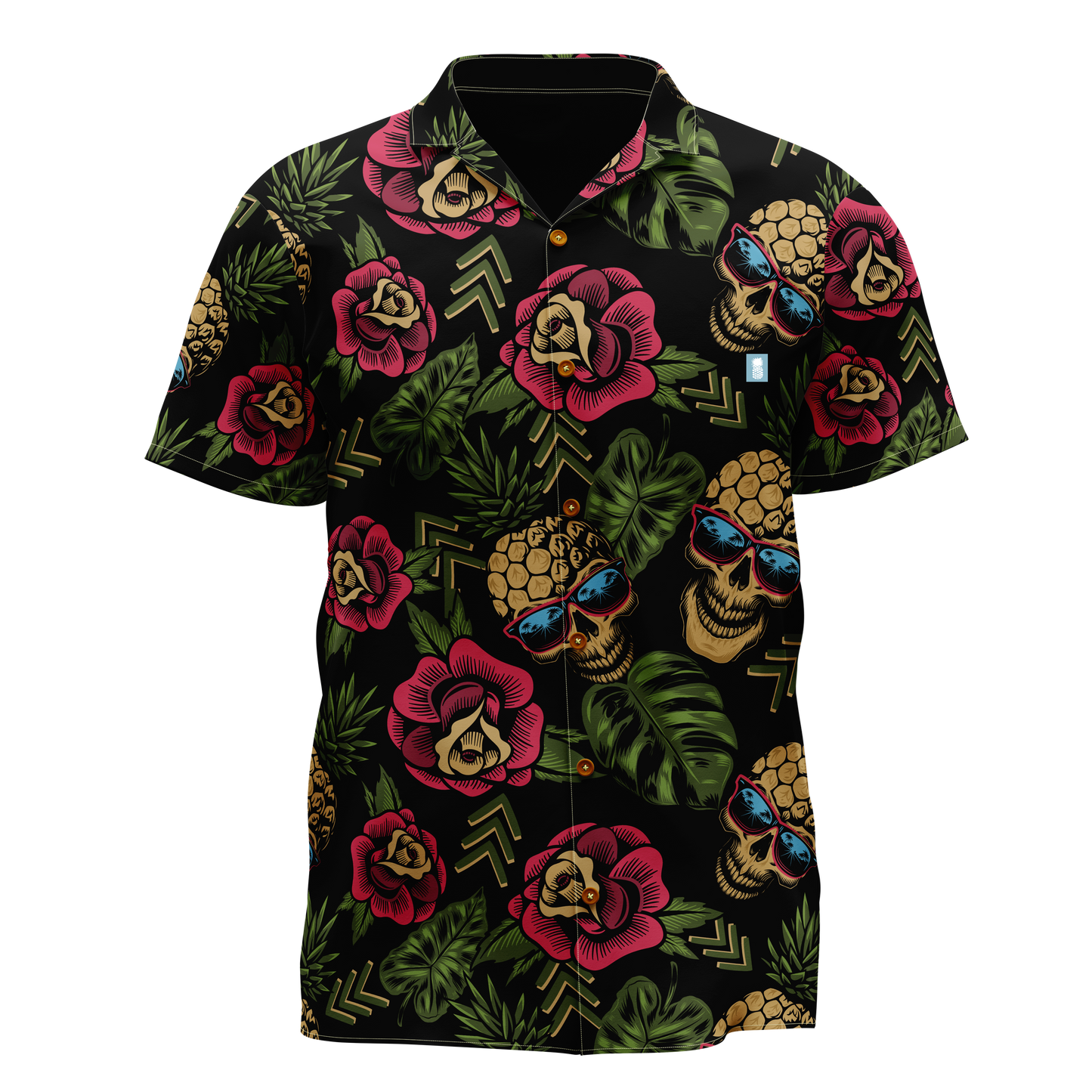 21 Pineapples "Skull Chevron" Button Up