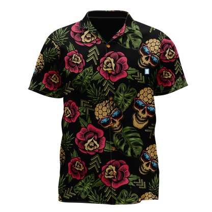 21 Pineapples "Skull Chevron" Button Up