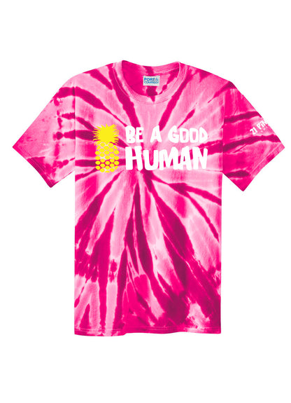 Be A Good Human Cartoon Unisex Tie Dye Tee