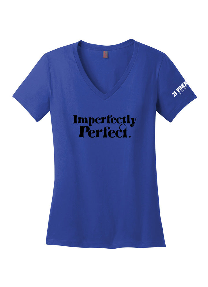 Imperfectly Perfect Black Women's V-Neck Tee