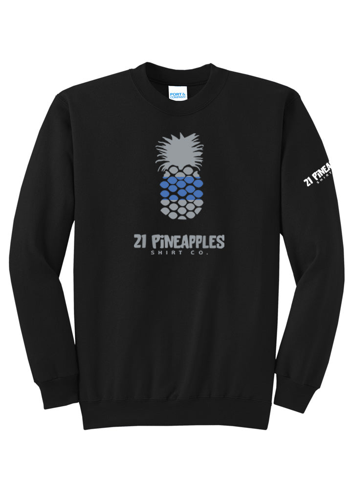 21 Pineapples Blue Stripe Crewneck