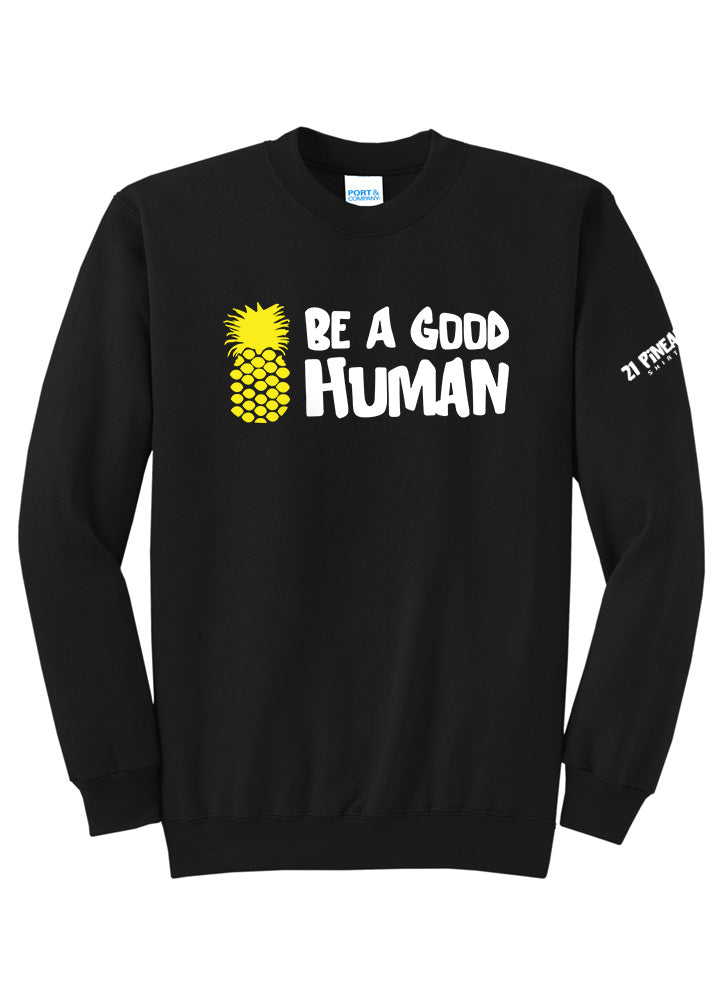 Be A Good Human Cartoon Crewneck