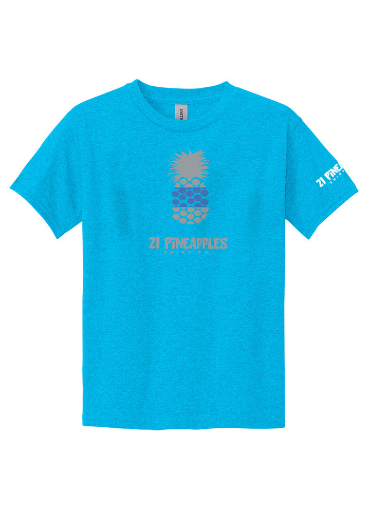 21 Pineapples Blue Stripe Youth Tee