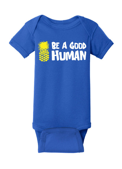 Be A Good Human Cartoon Baby Onesie