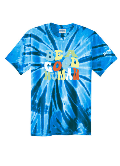 Be A Good Human Groovy Unisex Tie Dye Tee