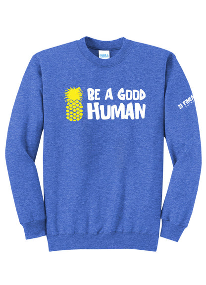 Be A Good Human Cartoon Crewneck