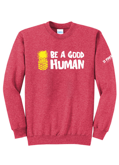 Be A Good Human Cartoon Crewneck