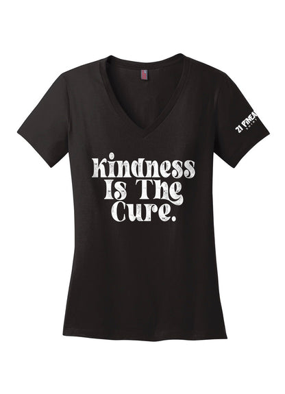 Kindness Is The Cure Groovy   Women's V-Neck Tee