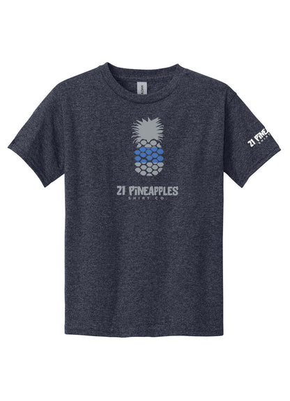 21 Pineapples Blue Stripe Youth Tee