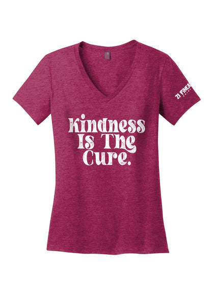 Kindness Is The Cure Groovy   Women's V-Neck Tee