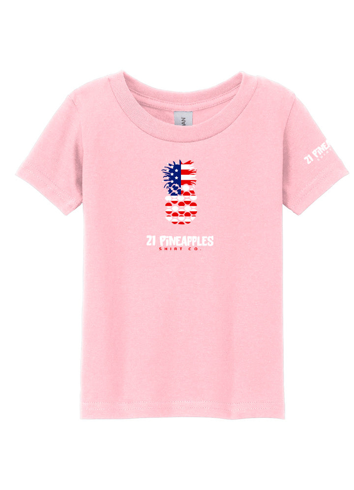 21 Pineapples American Flag Toddler Tee