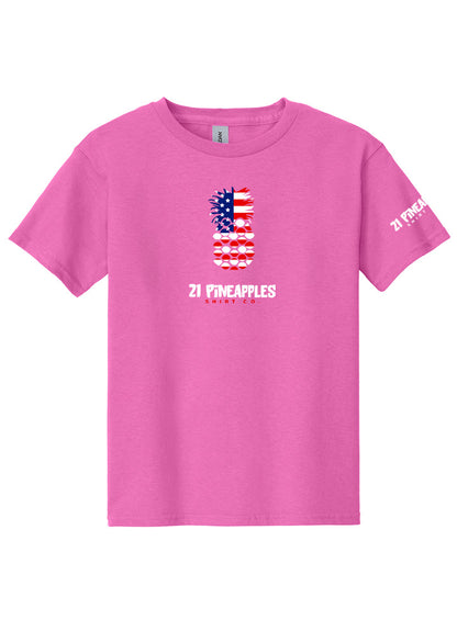 21 Pineapples American Flag Youth Tee