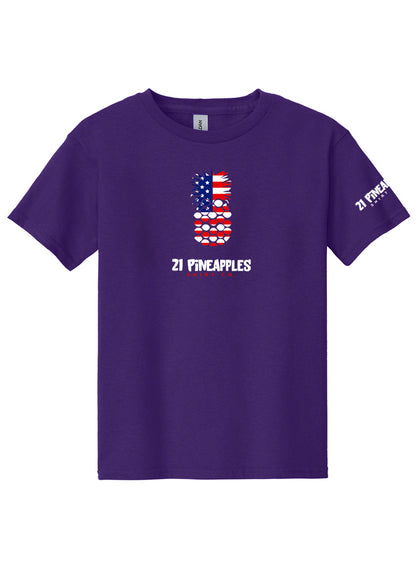 21 Pineapples American Flag Youth Tee