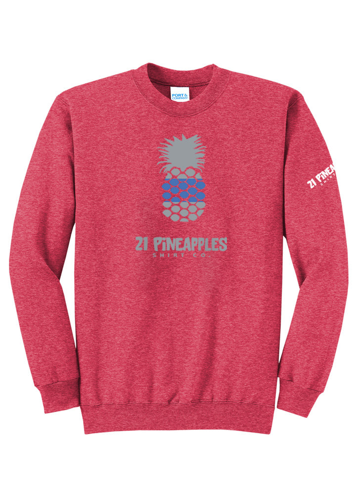 21 Pineapples Blue Stripe Crewneck